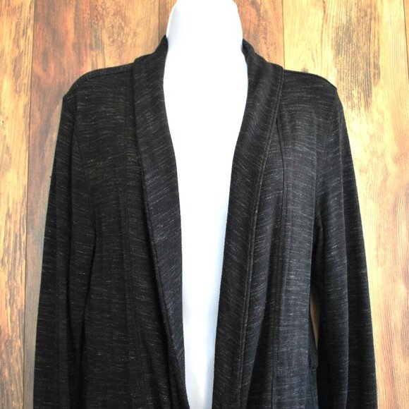 Peach Women's Cardigan with Bottom Tie Activewear Black M - Picture 2 of 6